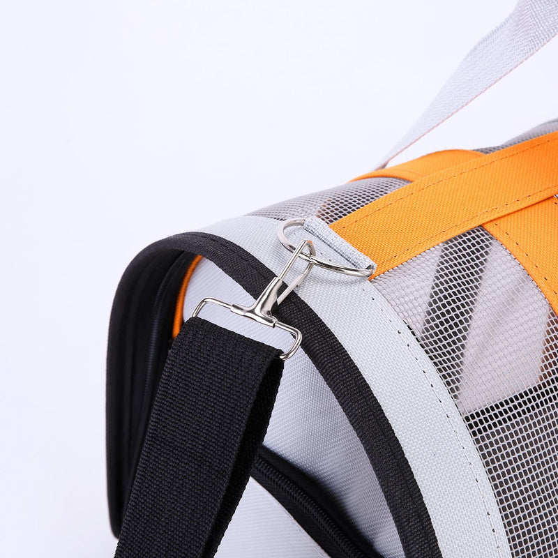 Size L Blue And White Foldable Pet Carrier Bag - Lightweight, Breathable, and Spacious for All Seasons
