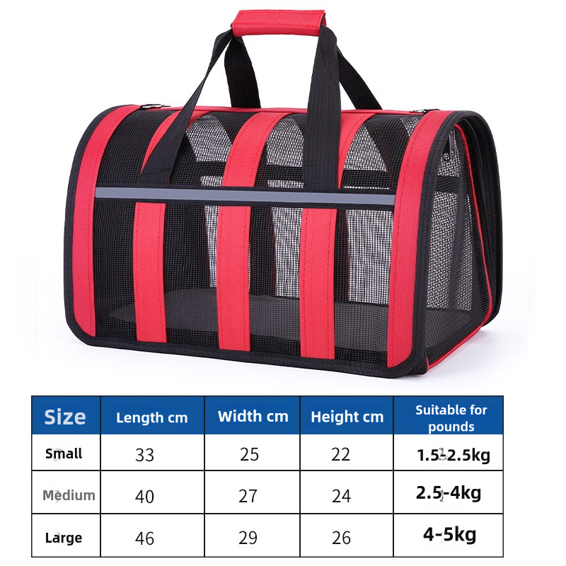 Size L Blue And White Foldable Pet Carrier Bag - Lightweight, Breathable, and Spacious for All Seasons