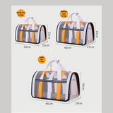 Size L Blue And White Foldable Pet Carrier Bag - Lightweight, Breathable, and Spacious for All Seasons