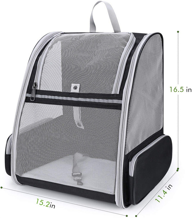 Pink Foldable Pet Carrier Backpack - Breathable Mesh Travel Bag for Cats & Small Dogs