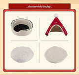 Festive Detachable Pet House - Cozy Red Santa Hat Design (S - 37x46cm)