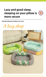 Size M Blue Cozy Pet Bed for Small Dogs and Cats - Durable & Chew-Resistant Nest for All Seasons