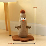 Coffee Adorable Chick Cat Scratching Post - Durable Sisal Rope Scratcher Toy for Cats & Kittens