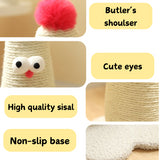 Coffee Adorable Chick Cat Scratching Post - Durable Sisal Rope Scratcher Toy for Cats & Kittens