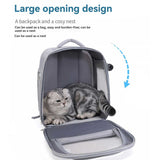 Grey Spacious Pet Carrier Backpack with Clear Window - Comfortable Travel Bag for Cats & Small Dogs