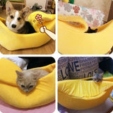 Pink Cozy Banana Peel Pet Bed - Plush & Warm Cave House for Cats & Small Dogs (Large)