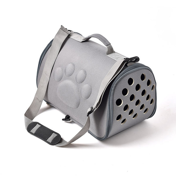 Grey Stylish EVA Pet Carrier Bag - Lightweight Portable & Breathable Travel Crate for Small Dogs & Cats