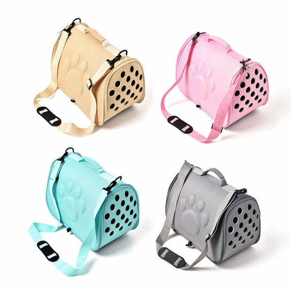 Khaki Stylish EVA Pet Carrier Bag - Lightweight Portable & Breathable Travel Crate for Small Dogs & Cats